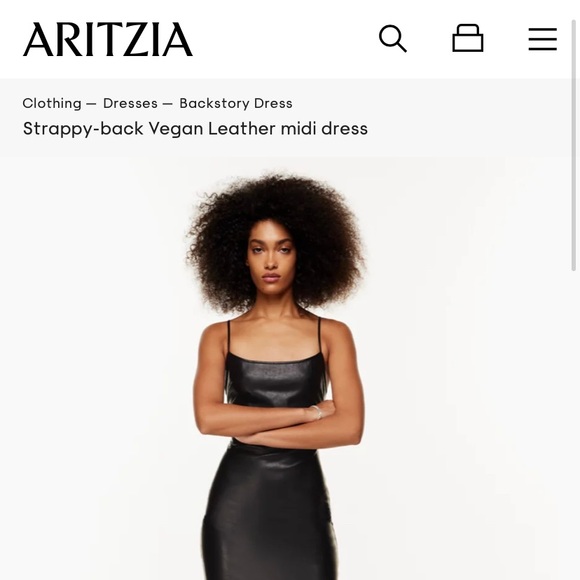 Aritzia Dresses & Skirts - NWOT ARITZIA STRAPPY BACK VEGAN LEATHER DRESS